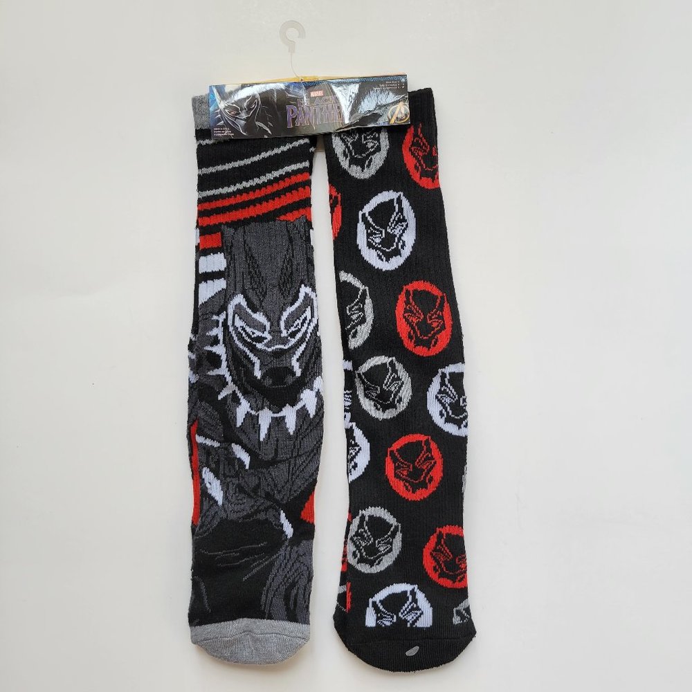 Marvel Black Panther Mens Socks 2 Pairs Size 6-12 NWT